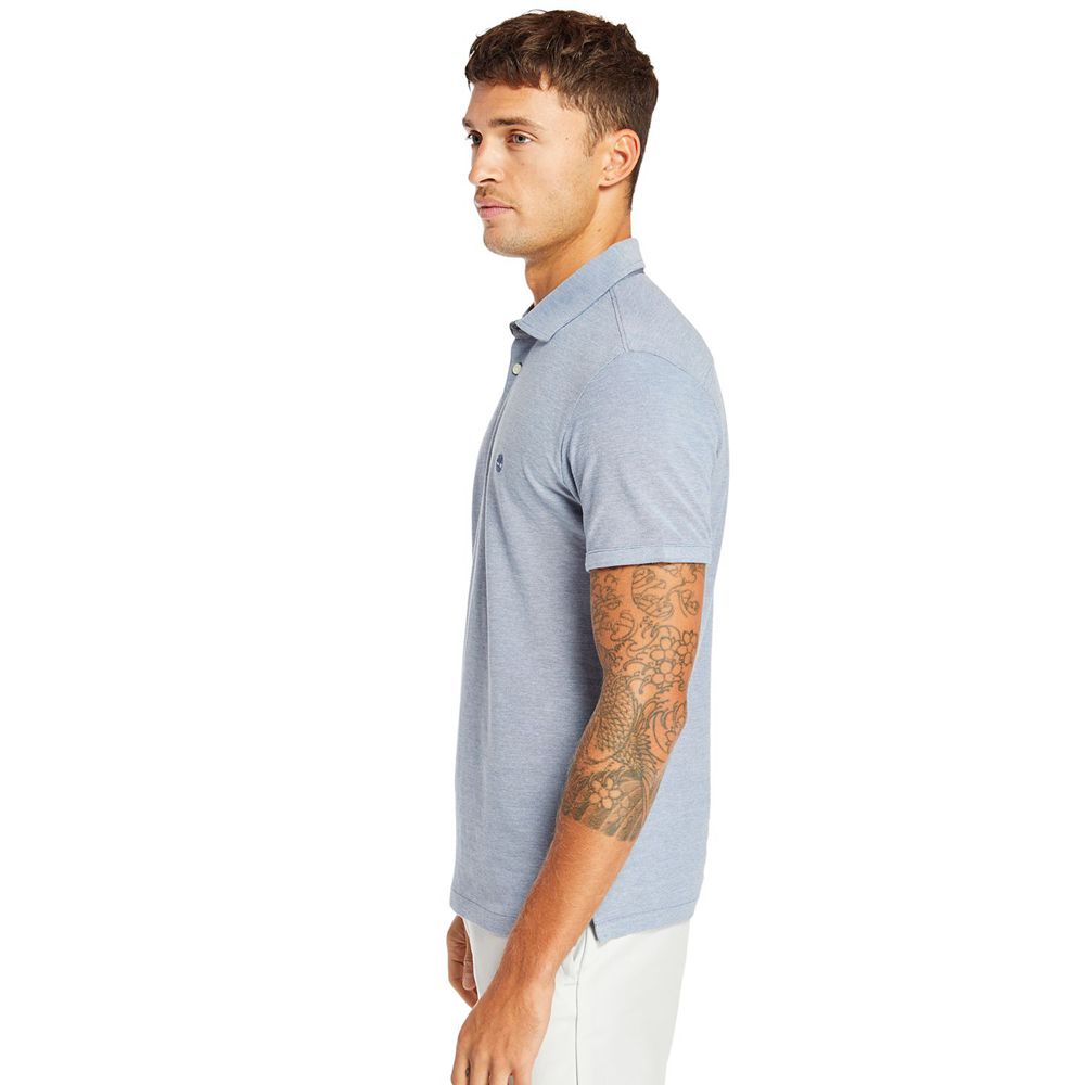 Polo Masculino - Timberland Baboosic Brook Slim Fit Shirt - GLRPS5062 - Azuis